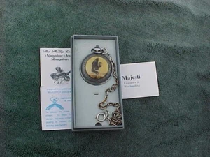 PHILLIP CROWE MAJESTI Signature Series Pocket Watch Eagle Scene New Battery - Picture 1 of 6
