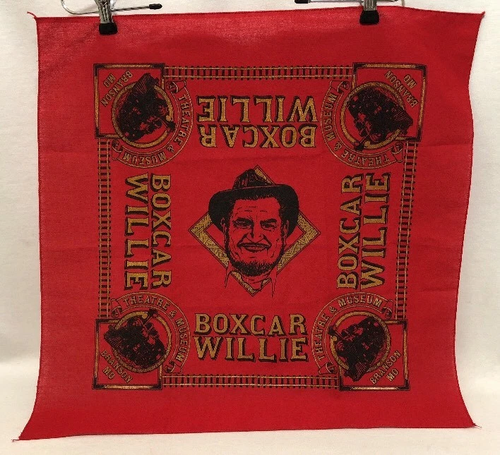 Pañuelo cuadrado de algodón rojo Boxcar Willie Theatre & Museum Brandson MO Foto 1 de 4