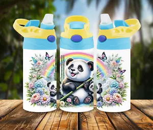 Mama Panda & Babies, 12oz Flip Top Tumbler, Hot/Cold/Stainless Steel (ftsip98) - Picture 1 of 2