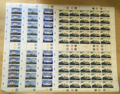 FULL SHEETS Sierra Leone 1980 481-4 - London Stamp Expo - Set of Sheets - MNH Cover