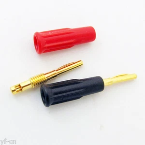 50 Stück Gold Messing gefedert 2 mm Bananenstecker mit lötbarer Eimerklemme - Bild 1 von 9