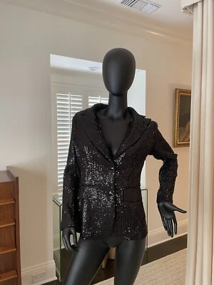 NWOT Glamorous SEQUIN Blazer Jacket BLACK SMALL - Image 1 of 4