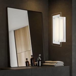Lampada Da Soffitto LED Per Cucina 4000K Vetro Cromo L 36 Cm - Foto 1 di 5