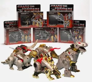 Transformers G1 Dinobots Set Grimlock Swoop Sludge Slag Snarl reedición como nuevo sin usar - Imagen 1 de 45