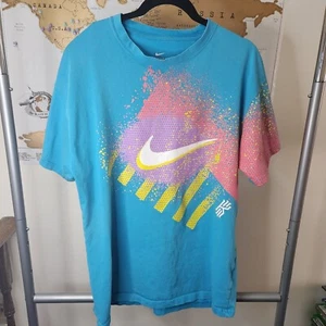 Kyrie Irving Nike Shirt Mens Medium Blue Paint Splatter Retro 90s Style MED - Bild 1 von 5