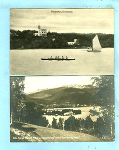 2 Vintage, Norway, "Oscarshal, Kristiania & Frames Hotel ved Opheimdvsnd mellem" - Picture 1 of 2