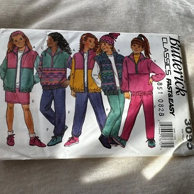 Chaqueta Chaleco Falda Pantalones Butterick Patrón Costura Niñas Talla S M L Foto 1 de 3