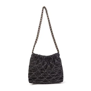 Bolso de hombro de mezclilla lavada para mujer - Imagen 1 de 13