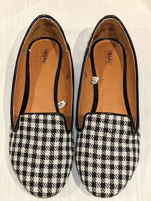 Mossimo Womens 8 Slip-on Houndstooth Fabric Loafers Comfort Shoes - Image 1 of 4