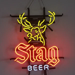 US Stock Stag Beer Neon Sign Artwork Store Light Pub Club Display Garage 24"x20" - Picture 1 of 1