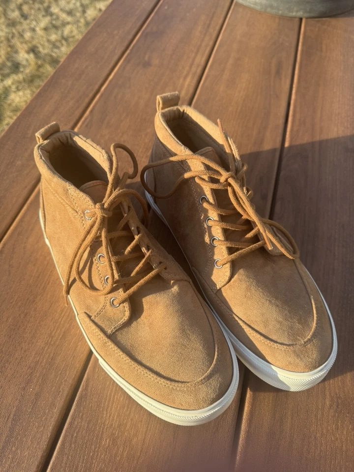 Sapatos masculinos antigos marinhos tamanho 9 marrom tecido médio Bourbon - Imagem 1 de 4