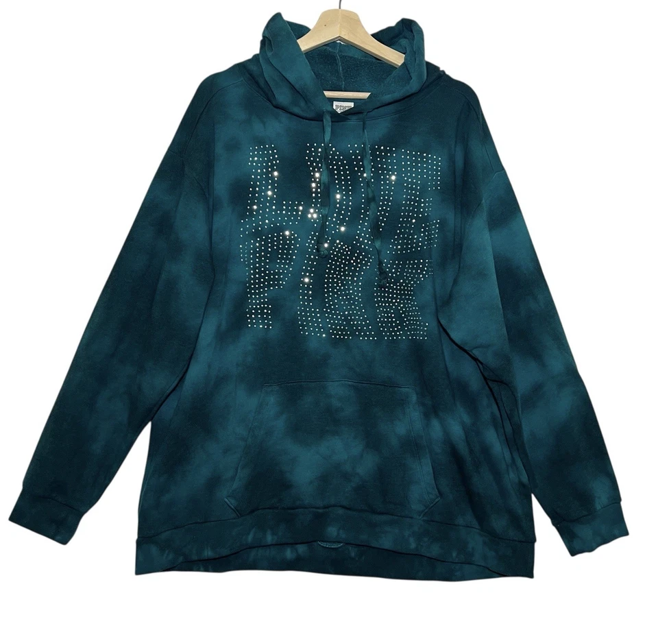 Sudadera con Capucha Victoria's Secret Rosa Campus 2XL Verde Tie Dye Estrás Foto 1 de 4