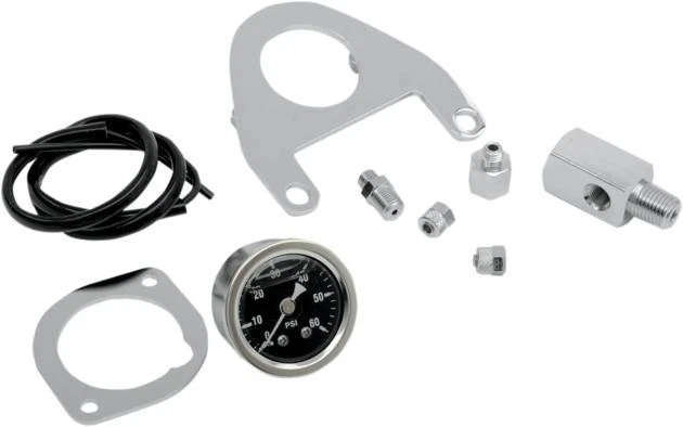 DS 1-5/8" Liquid-Filled Oil Pressure Gauge Kit Chrome Harley Davidson #145164 - Image 1 of 1