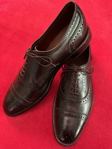 Allen-Edmonds Strand 10.5D Marrón Oscuro Puntera de Becerro Oxfords Suelas de Cuero Usadas en Excelente Condición - Imagen 1 de 15
