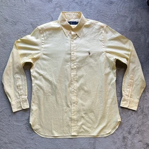 Ralph Lauren Men’s 16.5 34/35 L Yellow Oxford Button Down Shirt Multicolor Pony - Picture 1 of 13