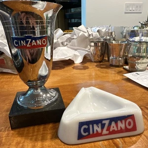RARE Vintage Cinzano Vermouth Trophy & Ashtray Triangle Ceramic France - Picture 1 of 12