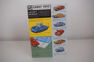 B93 CATALOGO CARTELLA VOLANTINO CORGI TOYS 1960 UK U.K. EXC. COND. - Immagine 1 di 3