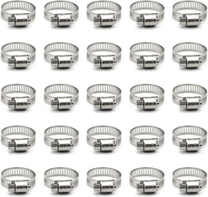 25 Pack Stainless Steel Worm Gear fuel line hose clamps, 16-25mm (5/8-1 inch) - Bild 1 von 7