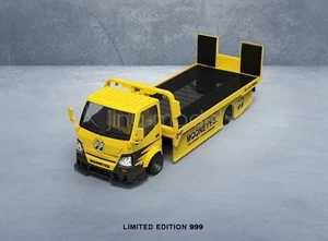 TM 1:64 Scale Mooneyes Beetle H300 Flatbed Trailer Diecast Truck Model - Imagen 1 de 13