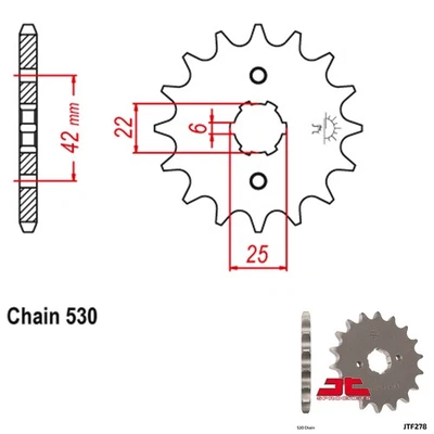JT Sprocket Countershaft 530 Pitch 18 Tooth Honda CM400A Hondamatic (1979-1981) - Image 1 of 2