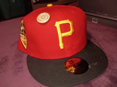 Pittsburgh Pirates 7 7/8 New Era Hat Cap Capanova Pin all Star Game Patch  - Image 1 of 4