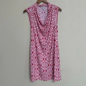 Vestido Tommy Bahama Mujer Mediano Rojo Baya Blanco Capucha Cuello Sin Mangas Elástico - Imagen 1 de 6