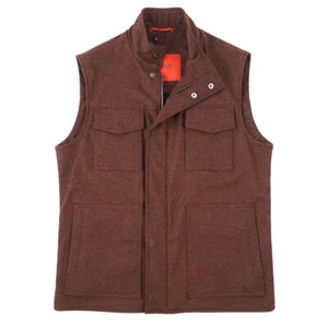 Isaia 'Iconico' Rust Brown Soft Wool-Cashmere Outerwear Vest S (Eu 48) NWT - Picture 1 of 10