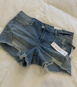 NWT 24.99$ Rue21 Mid Rise Shortie Blue Jeans Shorts Size 4 - Picture 1 of 5