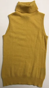 EUC Sutton Cashmere Women's XS Sleeveless Turtleneck Sweater Vest Yellow - Picture 1 of 14