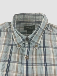 Eddie Bauer Men’s XL Striped Hiking Outdoor Shirt Short Sleeve Button Up Down - Imagen 1 de 8