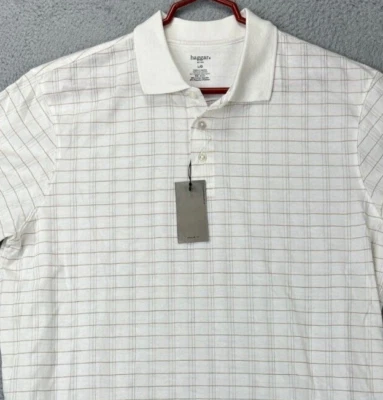 Camisa Haggar Adulto Grande Blanca A Cuadros Informal Polo Manga Corta Rugby Para Hombres NUEVA Foto 1 de 4