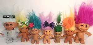 Vintage TROLL Dolls Russ Berrie & Unmarked Vinyl 2.5" 3" 4" Colorful Mixed Lot - Picture 1 of 22