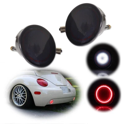 For 98-05 VW Beetle Driver + Passenger Reverse Backup Lamps Smoked White/Red LED - Image 1 of 4