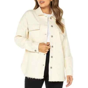CELEBRITY PINK - SIZE: S - Cream Denim Shacket Button-Up Jacket - NEW! - Picture 1 of 4
