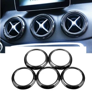 For Mercedes GLA CLA X156 C117 ABS Carbon Car Centre Air AC Vent Ring Cover Trim - Picture 1 of 7