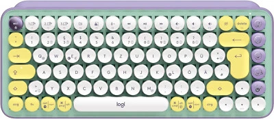 Logitech POP Keys kabellose Bluetooth Tastatur DEUTSCH QWERTZ GRÜN/LILA #GBR - Bild 1 von 4