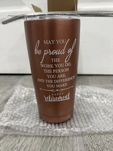 Travel Beverage Tumbler Coffee Wine Cup Mug Insulated Stainless Steel Quote Gift - Picture 1 of 3