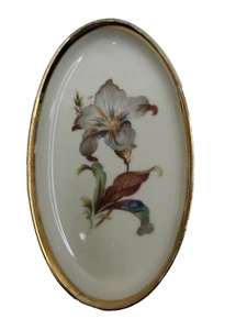 Danmark Porzellan Schmuck Schale Dänemark Lilie Blume Goldrand 4 5/8” x 2 3/4”  - Bild 1 von 12