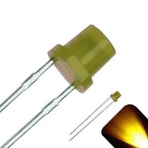 10 x Luz LED gran angular superior plana ultra brillante difusa oro amarillo de 3 mm - Imagen 1 de 3
