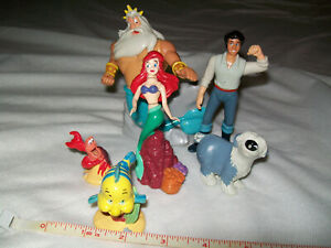 Set of 6 Vintage Little Mermaid Figurines Disney Missing Trident