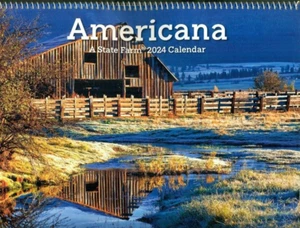 CALENDARIO COLECCIONABLE-2024-AMERICANA-CABALLOS+CAMPANA+GRANJA+PUENTE CUBIERTO+BANDERA - Imagen 1 de 2