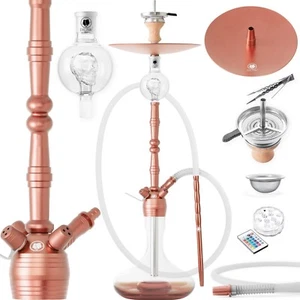 DILAW® MANYAK Shisha Set Aluminium Wasserpfeife Molassefänger Hookah Rose Gold