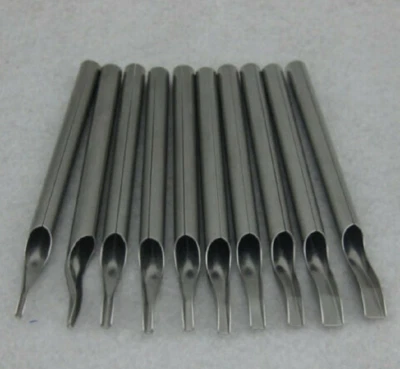 New Hot Sell 10PCS 105mm Extra Long Stainless Steel Tattoo Tips Kit Set Supply Foto 1 de 2