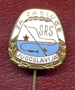 FISHING - SPORTS FISHING ASSOCIATION OF YUGOSLAVIA - FOR MERIT - Prize badge - Picture 1 of 3