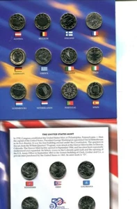 2002 STATE QUARTER AND 15 COIN EURO COMMEMORATIVE SET BU ORIGINAL 5735P - Picture 1 of 1