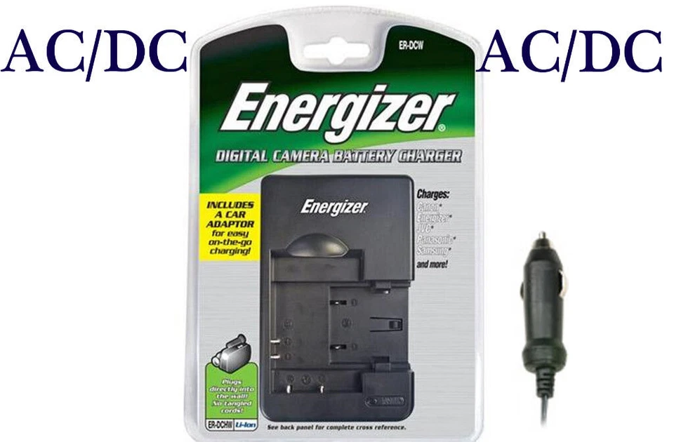 Cargador de batería de pared para cámara de coche Energizer AC&DC para Canon Casio Fuji Kodak Ricoh Foto 1 de 1
