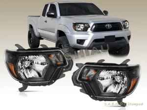 FOT FOR 2012-2015 Toyota Tacoma Headlights Black Lamps - Picture 1 of 3
