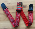 NEW!!!-D'Addario 2 Tone Red Paisley Guitar Strap- 2" Wide
