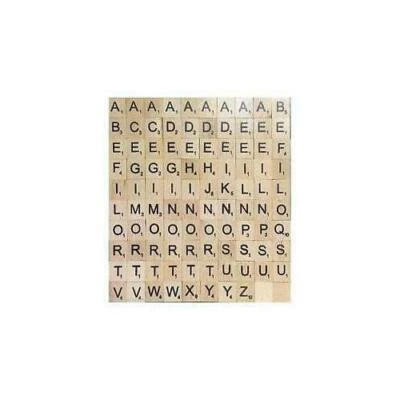 BARGAIN VILLAGE 100 WOODEN TILES BLACK LETTERS & NUMBERS FOR CRAFTS - UK SELLER - WOOD