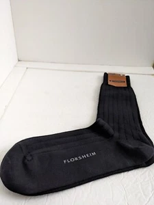Florsheim Herren schwarz elegante Baumwollmischung Socken glatt leicht gerippt Größe 10-13 - Bild 1 von 9
